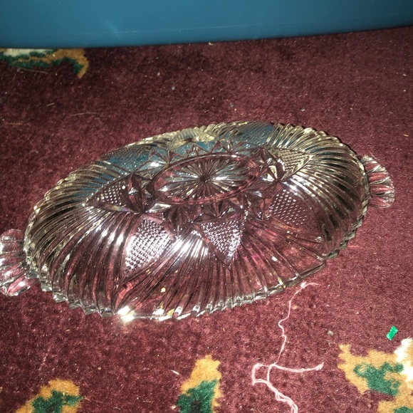 Intricate hazel atlas 573 clear handled olive oval relish dish - preloved - Picture 2 of 6